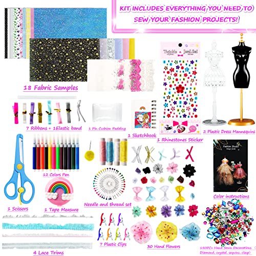 AMOPRO Fashion Designer Kit for Girls, 300PC+ Creativity DIY Arts