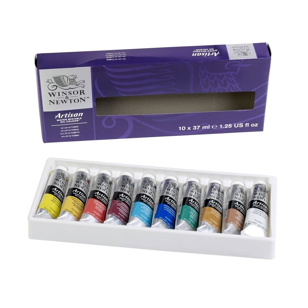 Winsor & Newton Artisan Water Mixable Oil Color Paint Set, 1.25-oz (37ml) Tubes, Set of 10 Winsor & Newton