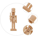 BESPORTBLE Christmas Craft Wood Nutcracker Wooden Nutcracker Figurines Unfinished Wood Nutcracker Soldier DIY Nutcracker Decor 12x4.5x4cm BESPORTBLE