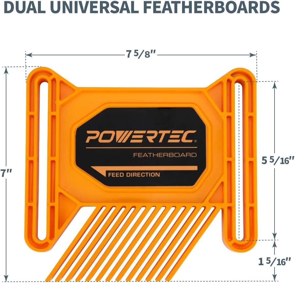 POWERTEC 71718V Safety Kit with Deluxe Featherboard for Use On Table Saws, Router Tables, Jointers and Band Saws, 1 Set - WoodArtSupply