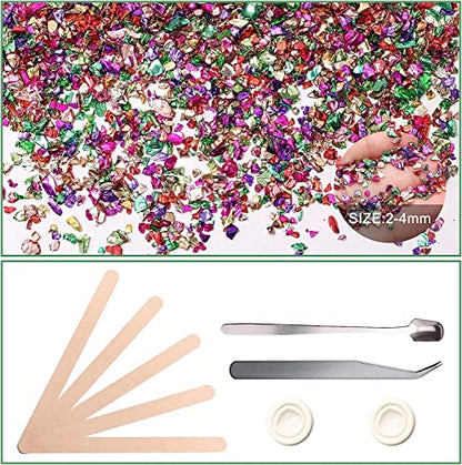 Crushed Glass Craft Glitter Fine for Resin Art, Small Broken Glass Pieces Irregular Metallic Crystal Chips Chunky Flakes Sequins for Nail Arts DIY - WoodArtSupply