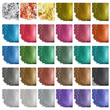 Mica Powder - 30 Pearlescent Epoxy Resin Color Pigments Set- Natural Cosmetic Grade Pigment for Soap Dye, Lip Gloss, Nail Polish, Makeup, Epoxy SigWong