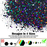 Ceya Holographic Chunky Glitter, 4.2oz/ 120g Black Craft Glitter Powder Mixed Chunky Fine Flakes Iridescent Nail Sequins for Nail Art, Hair, Epoxy ceya
