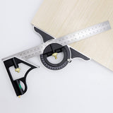 Square Angle Ruler,3Pcs/Set 300mm Stainless Steel t Square Ruler Adjustable Sliding Combination Square Square Ruler & Protractor Level Measure Terizger