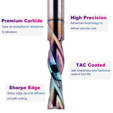 SpeTool 1/4 Shank Down Cut Spiral CNC Router Bits 1/4 inch Cutting Diameter 1 inch Cutting Length with Extra Long Life Coating for Woodwork Mortise SpeTool