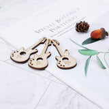 BUZHI 10pcs Guitar Shaped Wooden Embellishments,Wooden Cutouts Wood Ornament Natural Wood Pieces for Wedding, Christmas, Home Decoration BUZHI