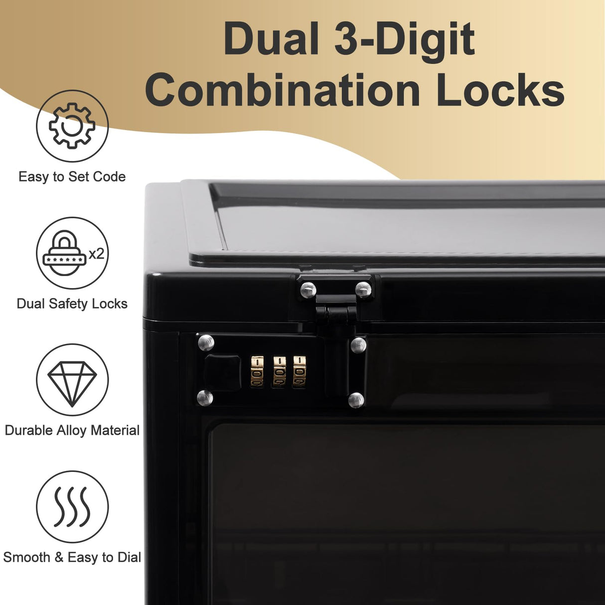 Large Lock Box for Personal Items, Combination Lockable Storage Box for Office Locker/School/Medicine/Snacks/Phone Jail/Electronic/Home Lalifebuss