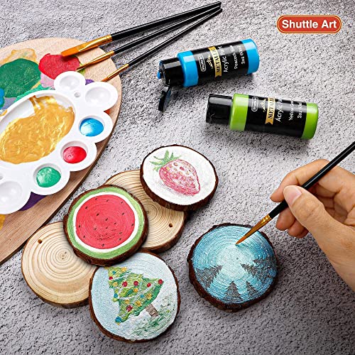 Shuttle Art Acrylic Paint Bundle, Set for 36 Colors Acrylic Paint in Bottles (60ml/2oz) + 20 Colors Metallic Acrylic Paint (60ml/2oz) Shuttle Art
