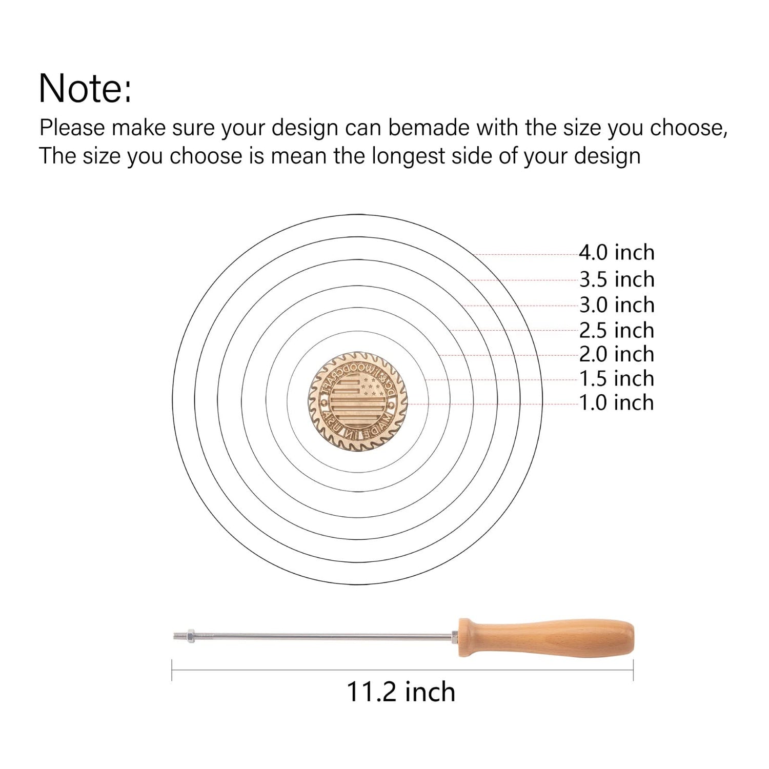 Personalised Deironply Wood Branding Iron - Custom Brass Stamp with Handle for Unique Crafting Deironply