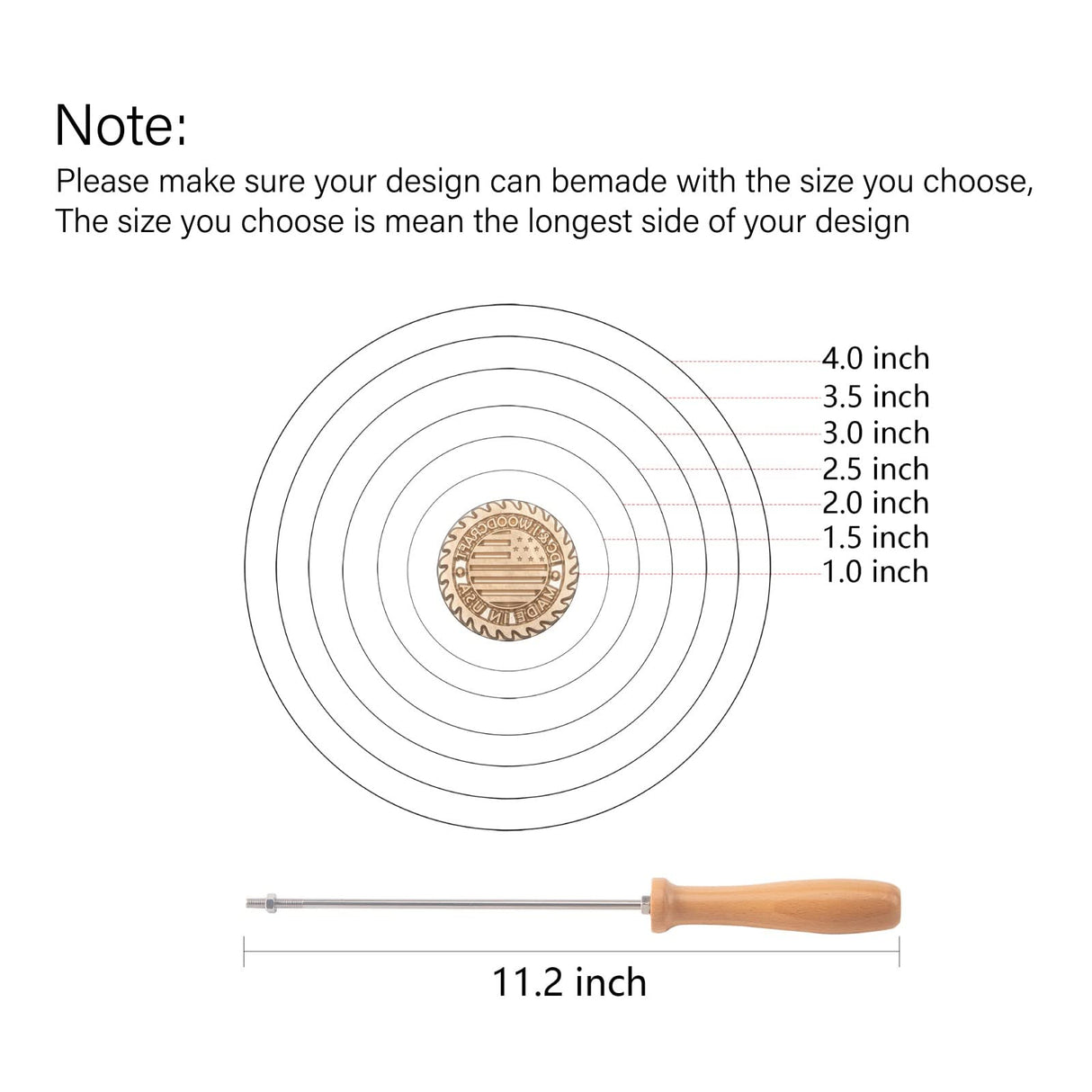 Personalised Deironply Wood Branding Iron - Custom Brass Stamp with Handle for Unique Crafting Deironply