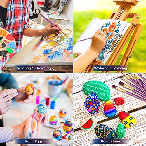 Paint Brushes Set, 2Pack 20 Pcs Paint Brushes for Acrylic Painting, Oil Watercolor Acrylic Paint Brush, Artist Paintbrushes for Body Face Rock Artstorys