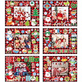 24 Packs Christmas Photo Frame Xmas Craft DIY Picture Frame Ornaments with Stickers Christmas Photo Frame Cards Game DIY Xmas Gift Winter Decorations Capoda