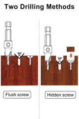 Lytool Countersink Drill Bit Set,5Pcs Counter Sink Drill Bit for Wood,1/4" Hex Shank Tapered Drill Bits for Woodworking and Carpentry,Quick Change Lytool