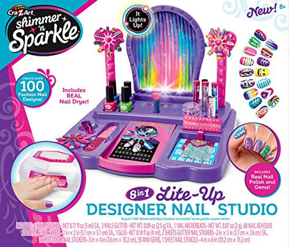 Cra-Z-Art Shimmer 'n Sparkle 8-in-1 Lite-Up Designer Nail Studio - WoodArtSupply