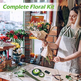 GLAMFIELDS Floral Arrangement Kit with Floral Tape, 26 Gauge Floral Stem Wire, 22 Gauge Floral Wire, Cutter, Boutonniere Flower pin for Bouquet Stem GLAMFIELDS