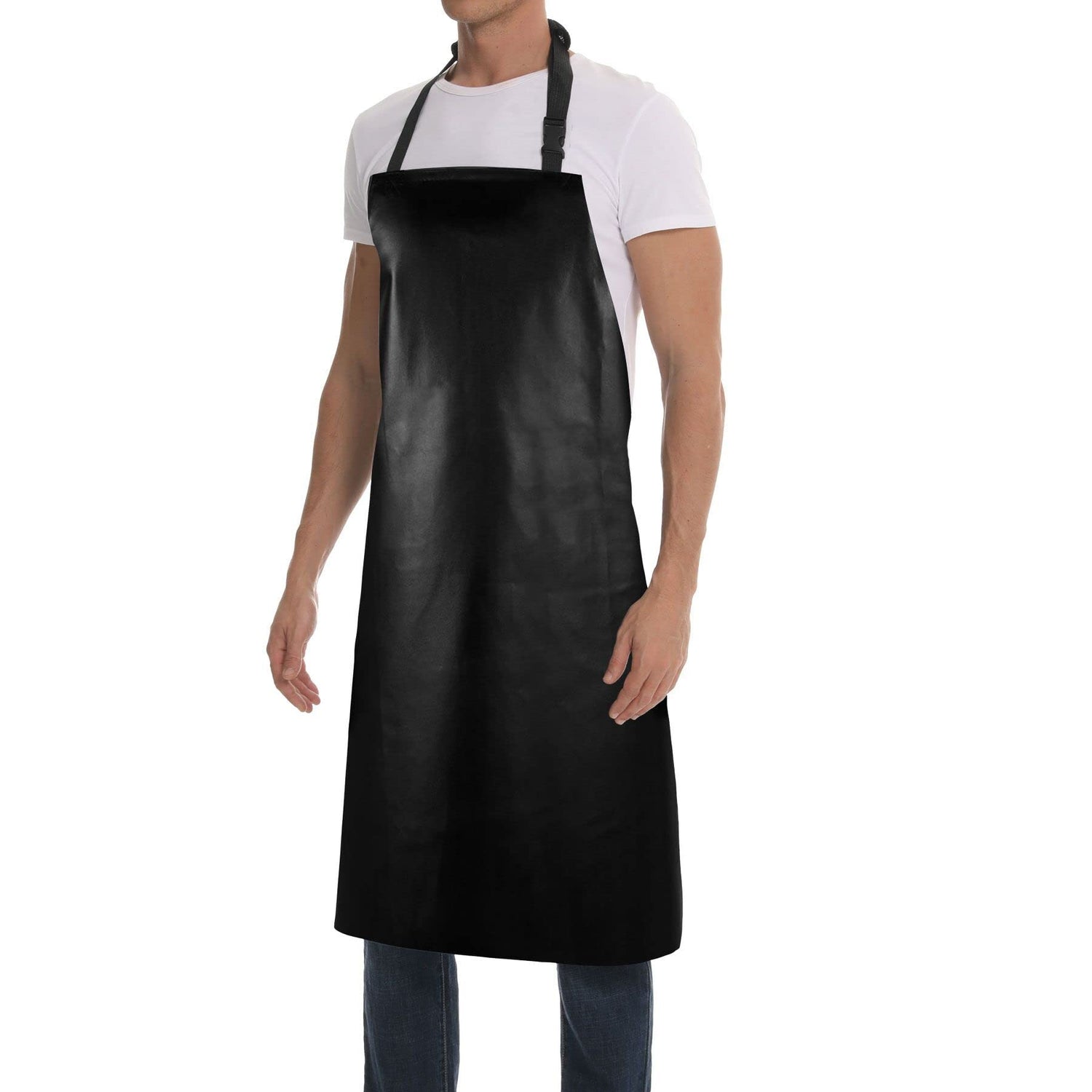 Homsolver Waterproof Apron,35" Heavy Duty Rubber Vinyl Dishwashing Apron,Lab Industrial Chemical Butcher Apron,Dish Apron Homsolver