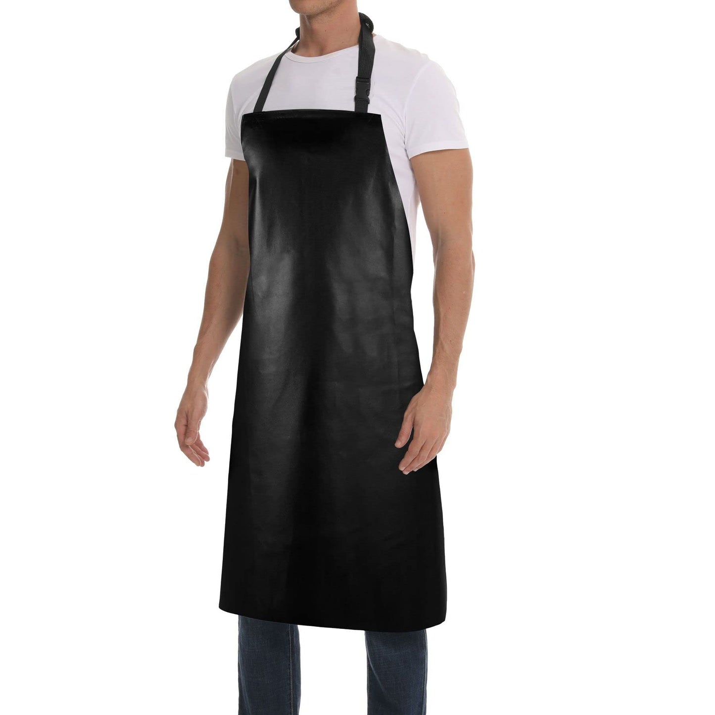 Homsolver Waterproof Apron,35" Heavy Duty Rubber Vinyl Dishwashing Apron,Lab Industrial Chemical Butcher Apron,Dish Apron - WoodArtSupply