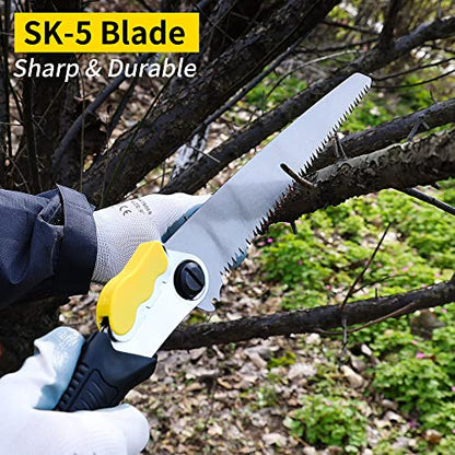 BOSI TOOLS 8 Inch Folding Saw SK5 Blade Heavy Duty Portable Foldable Hand Pruning Saw Handsaw with Triple-bevel Razor Teeth for Camping Pruning - WoodArtSupply