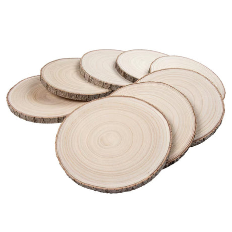 Maputune 8 Pcs 12-13 in Large Unfinished Wood Slices for Centerpieces, Natural Rustic Wooden Plate for DIY Craft, Round Wood Chips for Signage Maputune
