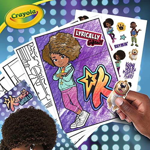 Crayola Karma's World Coloring Book, Stickers Included, Gift for Girls & Boys, 96 Pages Crayola