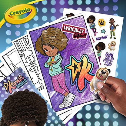 Crayola Karma's World Coloring Book, Stickers Included, Gift for Girls & Boys, 96 Pages - WoodArtSupply