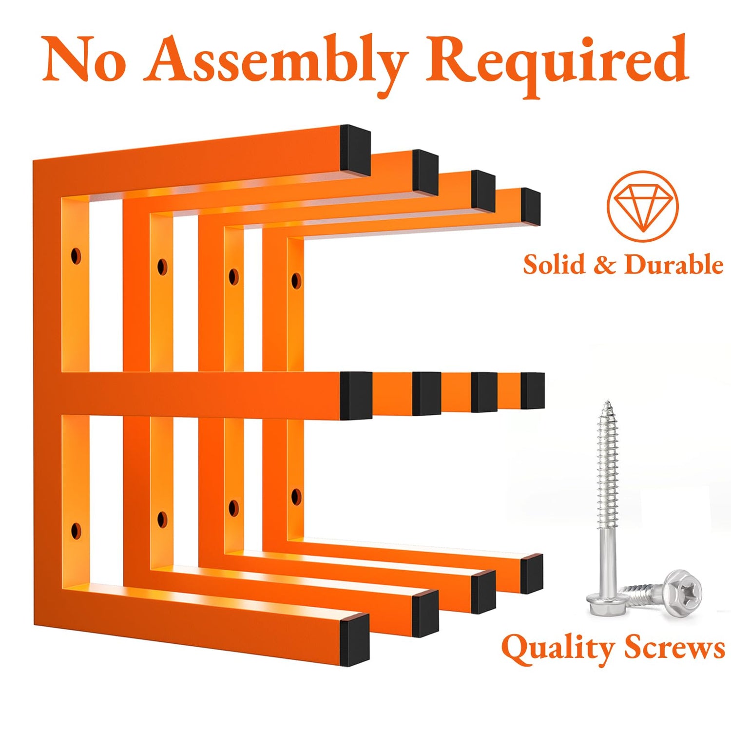 MOOMSINE Lumber Storage Rack Wall Mount, Heavy Duty Metal Wood Organizer with 6-Level Each Shelf Holds Up 200 Lbs, Indoor & Outdoor Use - 4pack MOOMSINE