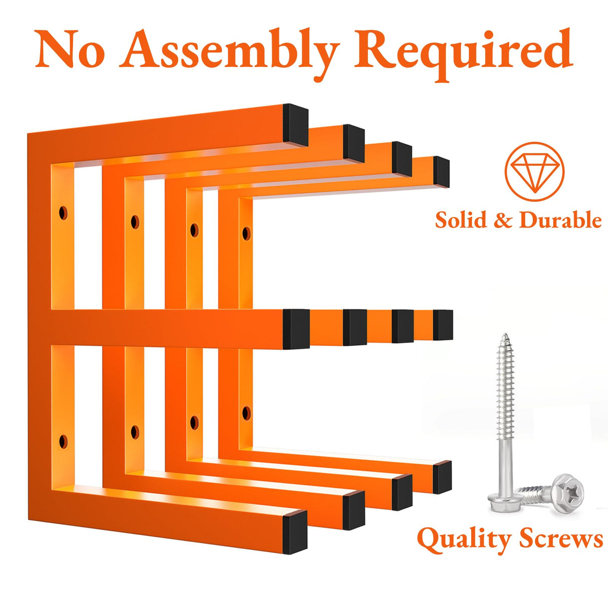 MOOMSINE Lumber Storage Rack Wall Mount, Heavy Duty Metal Wood Organizer with 6-Level Each Shelf Holds Up 200 Lbs, Indoor & Outdoor Use - 4pack MOOMSINE