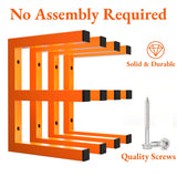 MOOMSINE Lumber Storage Rack Wall Mount, Heavy Duty Metal Wood Organizer with 6-Level Each Shelf Holds Up 200 Lbs, Indoor & Outdoor Use - 4pack MOOMSINE