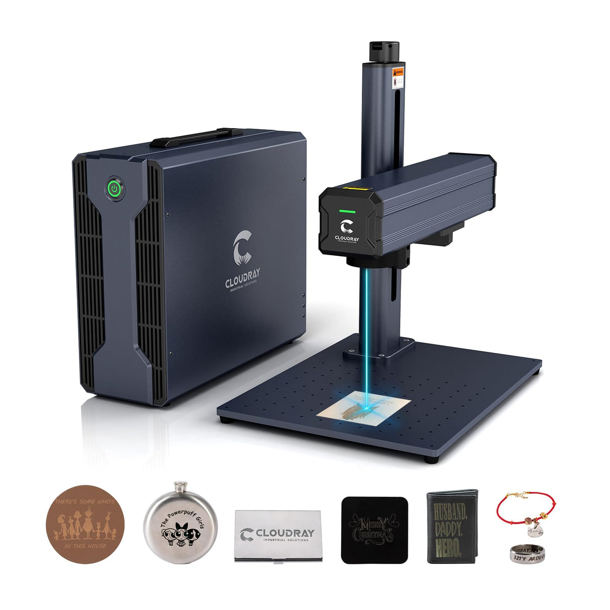 Cloudray 30W Fiber Laser Engraver, LightBurn Compatible Fiber Laser with Red Dot Pointer, 4.3x4.3 Solid State Laser Marking Portable Machine for Cloudray