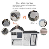 48''L Rabbit Hutch Indoor Outdoor Bunny Cage Rabbit Hutch Wood House Pet Cage for Small Animals (Grey/White) BIRASIL