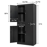 iDEKAI Metal Storage Cabinet with Lock, 71" Garage Storage Cabinets with 2 Lockable Drawers and 4 Adjustable Shelves,Tall File Cabinet, Tool Cabinet iDEKAI