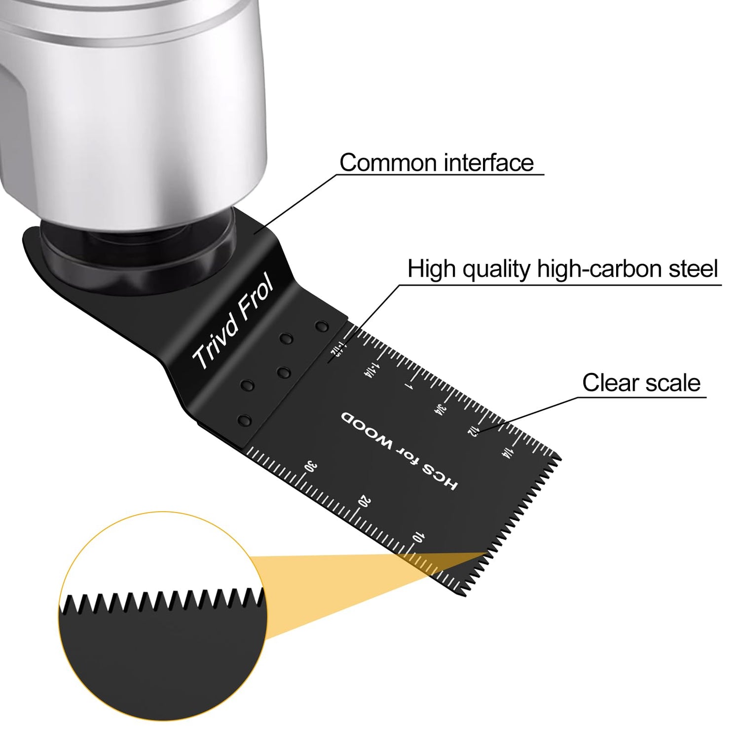 Trivd Frol 50PCS Oscillating Saw Blades, Professional Universal Titanium Multitool Blades for Wood Plastics Metal, Quick Release Multi Tool Blades Trivd Frol