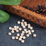 PH PandaHall 500pcs 10mm Wooden Beads, Natural Round Wood Beads Xmas Beads Unfinished Loose Beads Wood Ball Spacer Beads for Macrame Garland PH PandaHall