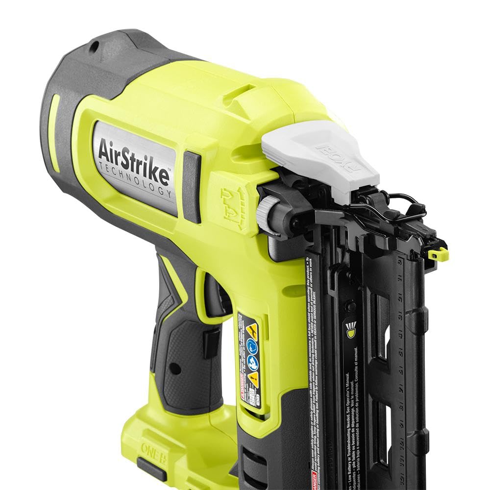 RYOBI ONE+ 18V 16-Gauge Cordless AirStrike Finish Nailer (Tool Only), P326, Green RYOBI