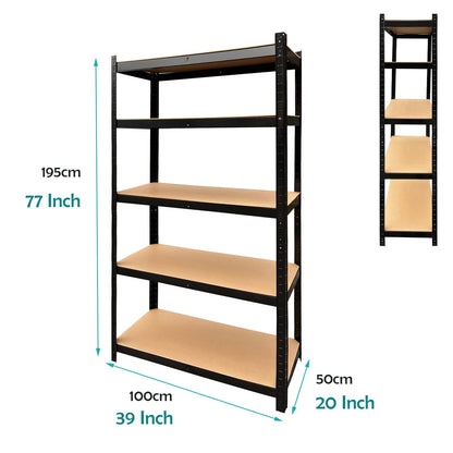 39 x 20 x 77in Utility Shelving Unit Storage Rack, 5-Tier Adjustable Industrial Heavy Duty Metal Garage Shelving Unit, 386lbs Load Capacity per Tier - WoodArtSupply