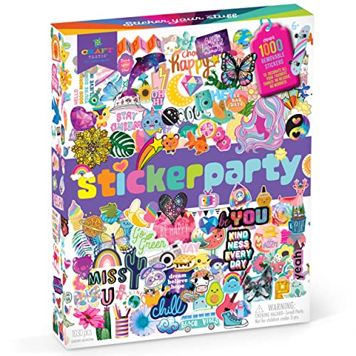 Craft-tastic – Sticker Party – Trendy VSCO Stickers – Decorate Journals, Water Bottles, Phones, and More – Stickers are Removable & Won't Leave Craft-tastic