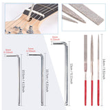 Glarks 28Pcs Guitar Maintenance and Repair Kit Including Fingerboard Protector, Hex Wrenches, Files, String Ruler Action Ruler, Spanner Wrench, Glarks