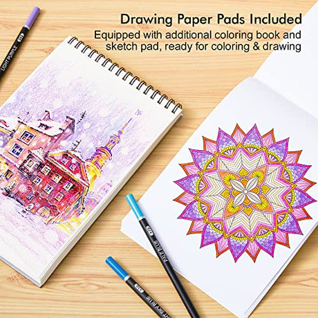 80 Colored Pencils, Shuttle Art Soft Core Coloring Pencils with Coloring Book, Sketch Pad and Sharpener, Premium Color Pencils for Adult Coloring, Shuttle Art