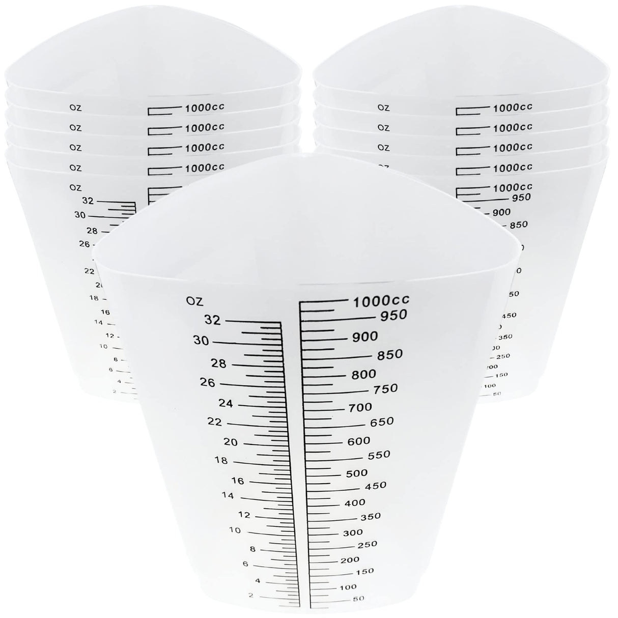 EpoxyStix [Pack of 10] 32oz Triangular Paint/Epoxy Mixing Cups - Pack of Ten - Ideal For Mixing and Precise Pouring - Made from Polypropylene - EpoxyStix