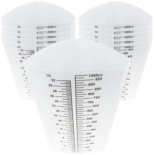 EpoxyStix [Pack of 10] 32oz Triangular Paint/Epoxy Mixing Cups - Pack of Ten - Ideal For Mixing and Precise Pouring - Made from Polypropylene - - WoodArtSupply