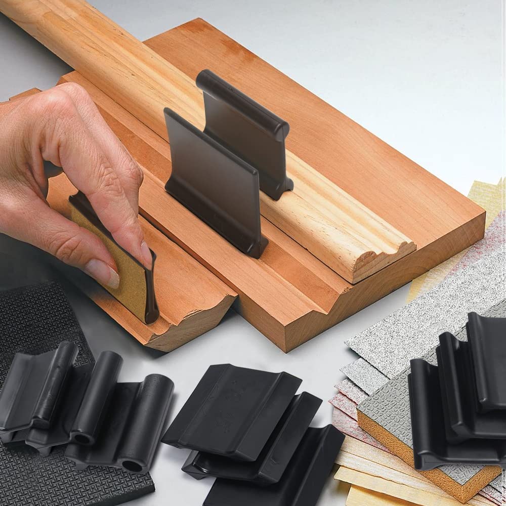 DITKOK 11 PCS Contour Sanding Grips with 21 Profiles, Woodworking Angle Sanding Pads for Convex and Concave Sanding, Sanding Tools for DITKOK