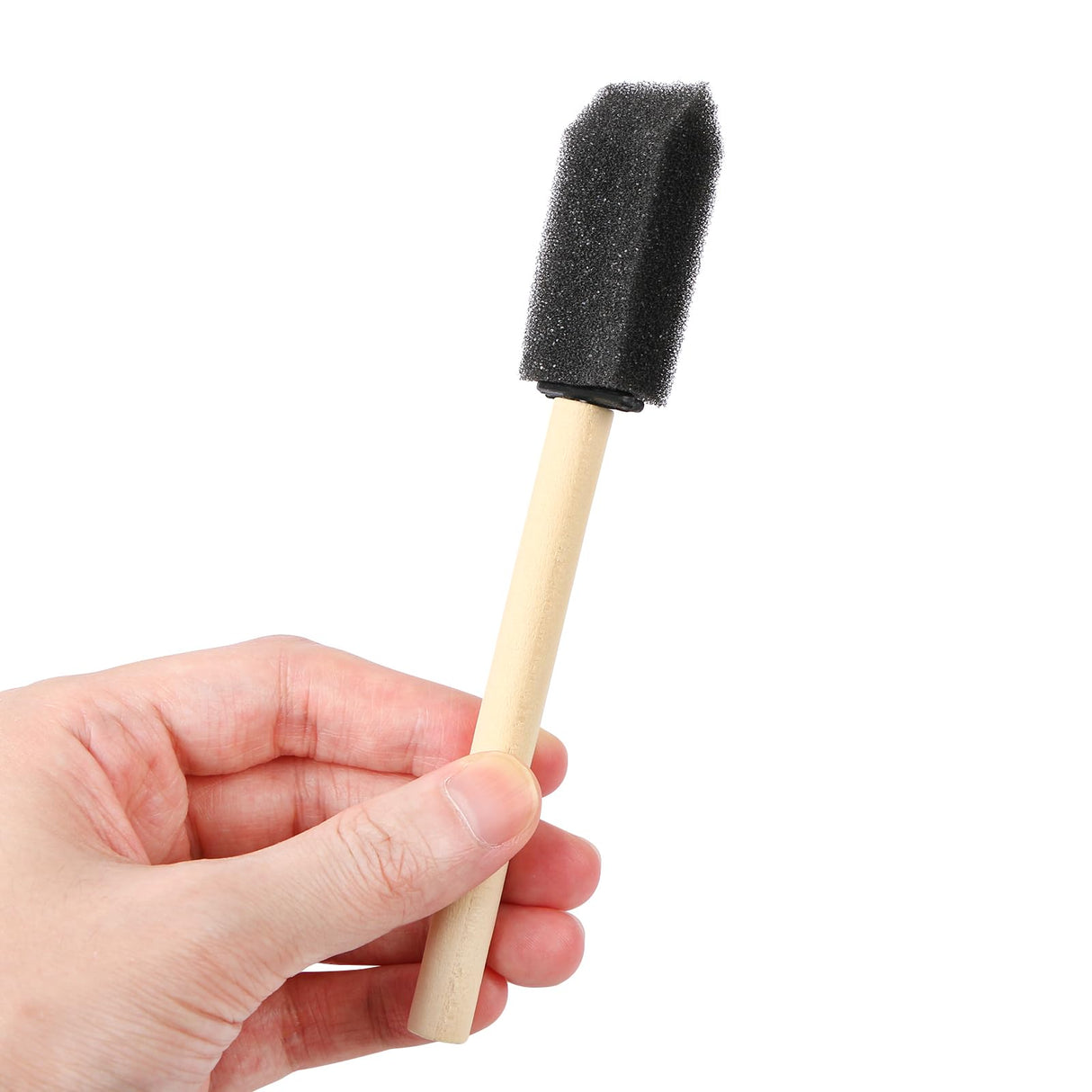 MIDELONG 1-inch Black Foam Paint Brushes Set, Wood Handle Sponge Brush Sponge Paint Brushes Durable Foam Brushes for Painting, Acrylics, Stains, MIDELONG