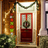 Whaline Christmas Large Wood Letters Christmas Unfinished Wood Letters Let It Snow Snowflake Wooden Cutout Decoration for Winter Farmhouse Porch Sign Whaline