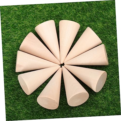 ABOOFAN 60 Pcs Diy Cone Wood Cone Jewelry Holder Unfinished Christmas Tree Cone Wood Jewelry Organizer Ring Cone Holder Wood Ring Wooden Toy Jewelry ABOOFAN