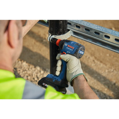 BOSCH GDX18V-1860CB15 18V Connected-Ready Two-In-One 1/4 In. and 1/2 In. Bit/Socket Impact Driver/Wrench Kit with (1) CORE18V 4 Ah Advanced Power - WoodArtSupply