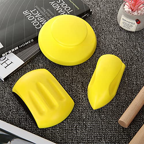 MIVIDE 4 PCS 5 inch Hook and Loop Hand Sanding Block, Round Mouse-Shaped Nano Gray Bottom for 5 Inch Hook and Loop Discs Ideal for Woodworking, MIVIDE