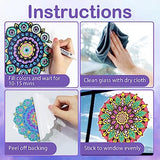 Insnug Color Your Own Mandala Window Cling, Arts and Crafts for Kids Ages 8-12, Crafts for Teens Adult Elderly, Teen Girl Gifts Trendy Stuff, Mandala Insnug