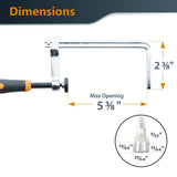 POWERTEC 71410 Quick Screw Guide Rail Clamp for MFT Table and Track Saw Guide Rail System, 5-3/8” Capacity x 2-3/8” Throat Depth, 400lbs Clamping POWERTEC