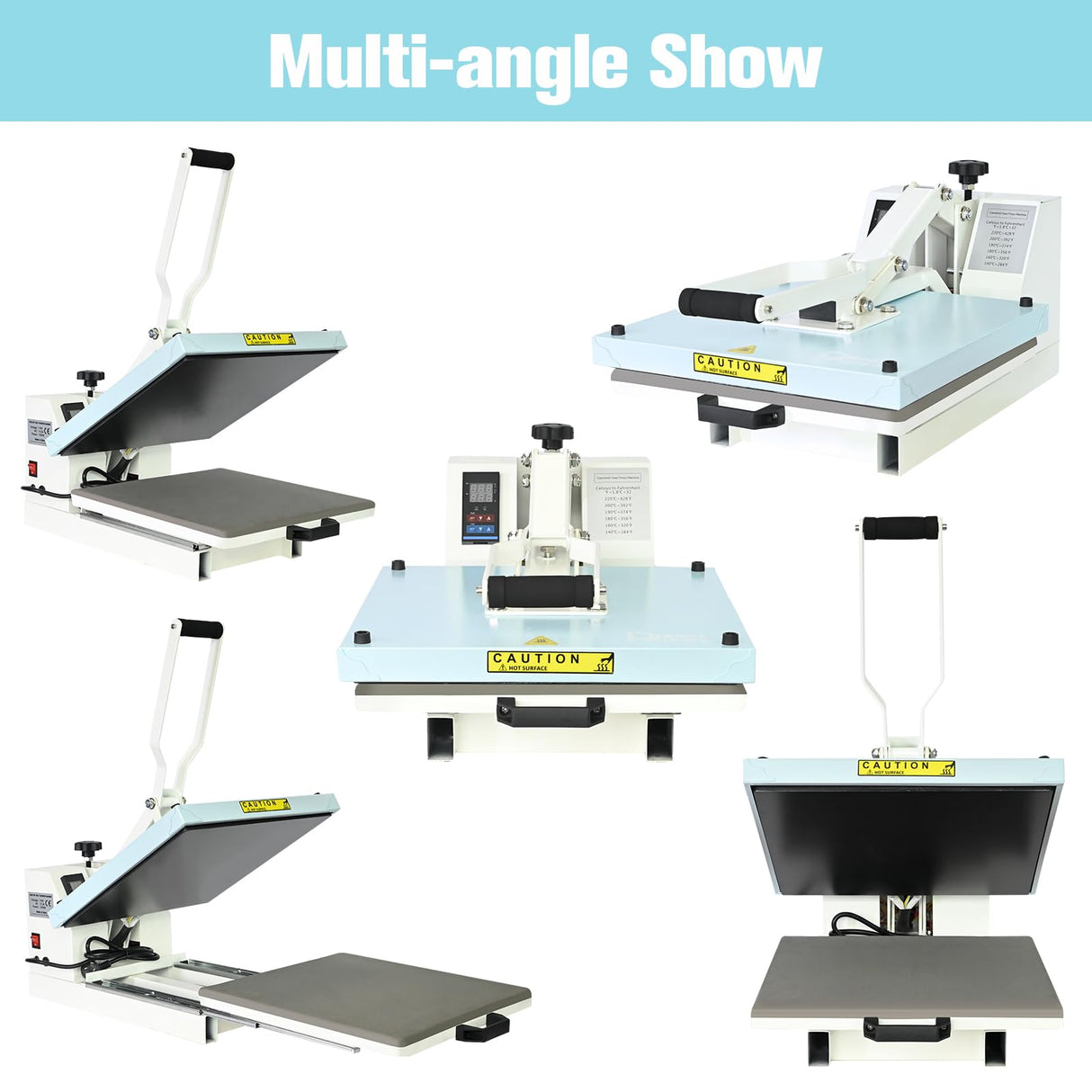 PlanetFlame Heat Press 15x15 inch Industrial Quality Sublimation Heat Press, Slide Out Heat Transfer Machine for T-Shirt, Blue PlanetFlame