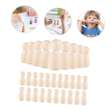 VILLFUL 30pcs Little Wooden Man Easter Peg Toys Dolls Peg People Wooden Peg Figures Art Crafts Peg Doll Unfinished Wooden Figure Kids Crafts Kids DIY VILLFUL